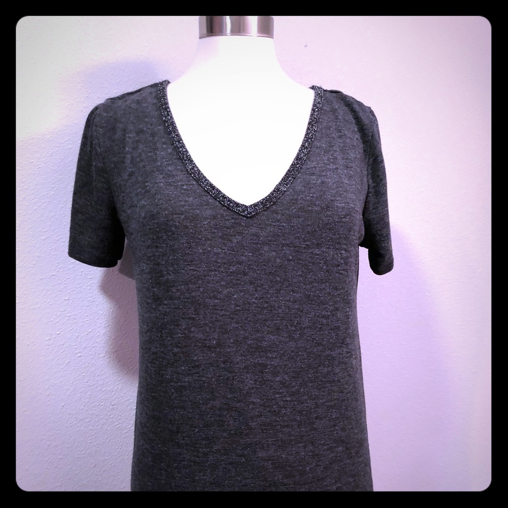 Socialite Grey Sparkle Top